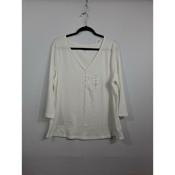 Ladies V NECK Pullover Top NWT.   White, Size XXL. - Picture 1 of 9
